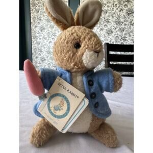 An EDEN Gift The World of PETER RABBIT Plush Bunny with Carrot Storybook